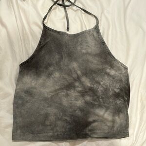 BRANDY MELVILLE grey tie-dye halter top